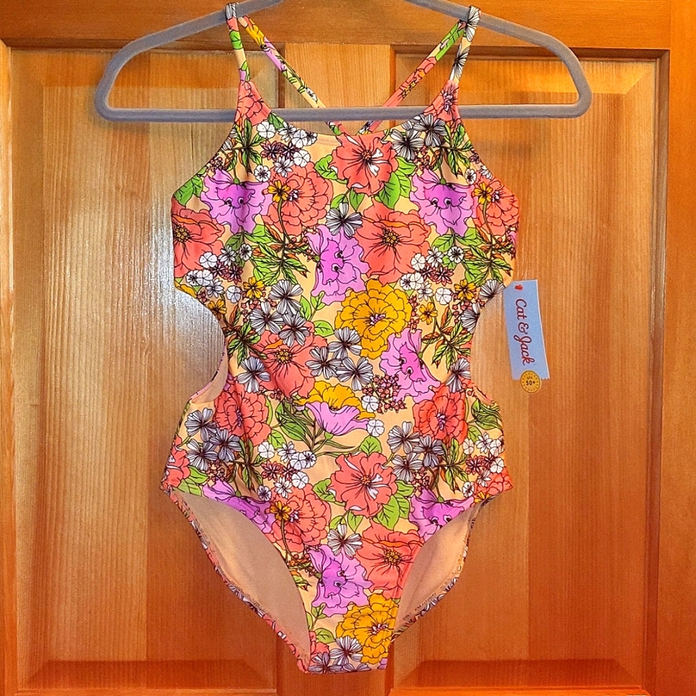 NWT Girls Floral One Piece Swimsuit